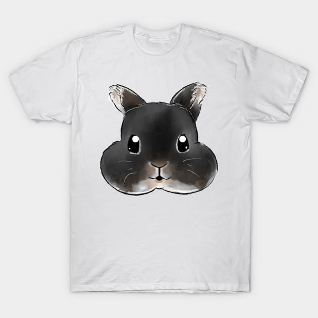 Black Rabbit Head _ Bobby Bunniesmee T-Shirt by GambarGrace